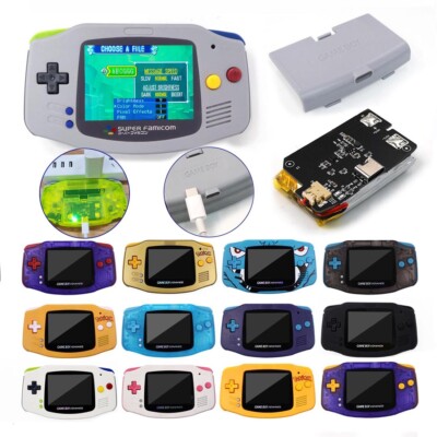 Rechargeable Game Boy Advance GBA IPS V5 Console 15 Levels Brightness Backlight