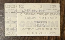 Prince 1988 Concert Ticket Worcester Centrum 10/21/88 Lovesexy Tour
