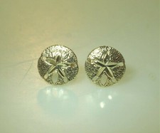 9MM SOLID 14K YELLOW GOLD TEXTURED DC HAWAIIAN SAND DOLLAR POST STUD EARRINGS H