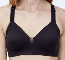 CALVIN KLEIN Effortless Motion Unlined Black Bralette Triangle Bra Womens Sz XS