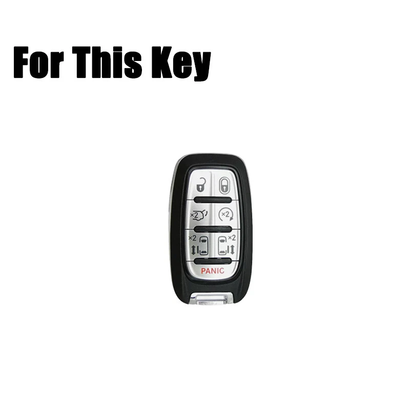 Genuine Leather Car Key Fob Case Cover Holder Bag For Chrysler Pacifica 2017- 21 Foto 2 de 4