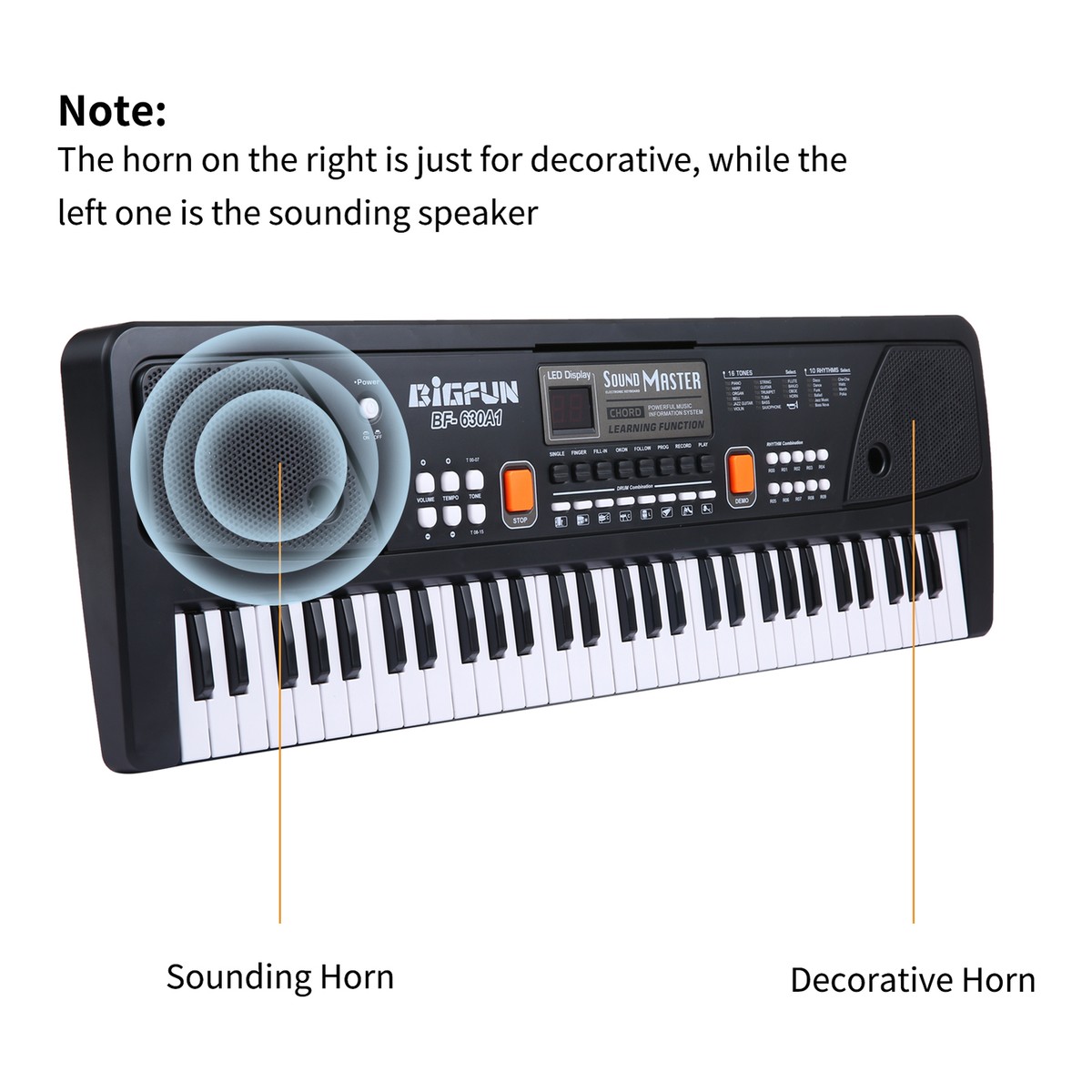 Kids 61-Key Electronic Keyboard Piano Digital Electric Piano W