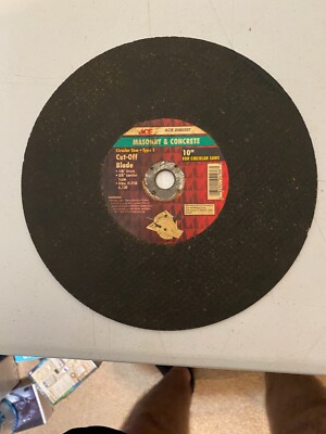 ACE 10'' Masonry Cut Off Wheel 1/8'' 5/8'' Arbor Concrete Cutting Disc