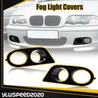 Fit For Bmw M3 E46 01-06 Glossy Black Front Bumper Fog Light Ring Cover Pair