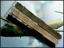 Canvas WWII 1pc Military Army drab watch band strap MoD nato IW SUISSE 16 18 20