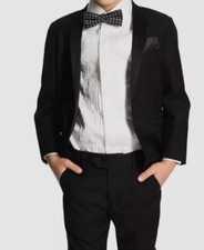  120 Appaman Kid Boy's Black Velvet Stretch Blazer Suit Jacket Size 5