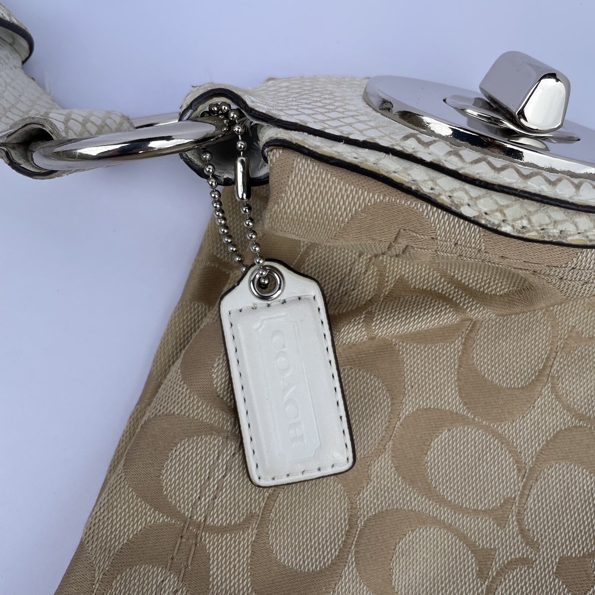 Coach No B1176-F16538 Beige And White Signature Hobo Bag | eBay