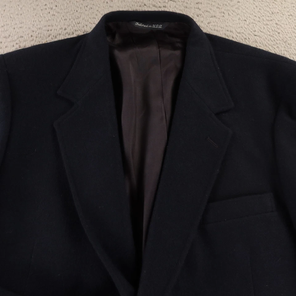 Chaqueta de tweed de colección L LT azul 100 % lana franela blazer abrigo deportivo 44L Foto 2 de 4