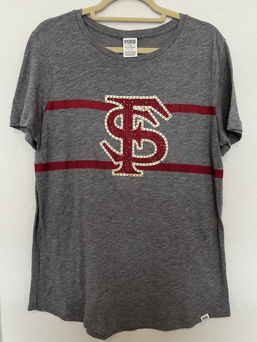 Haut Victoria's Secret PINK 5th & Ocean FSU - Taille L, Blanc, Football, Neuf Avec étiquette