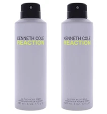 *PACK OF 2* KENNETH COLE REACTION for Men All Over Body Spray 6 oz NEW IN CAN