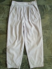 VTG Original Pleated Mom Capri Pants 25x23 Purple Corduroy High Waist Hippy Wide