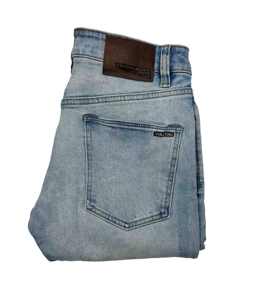 Volcom 2X4 Skinny Men's Denim Jeans Size 28 Light Blue Stretch Skate Street Wear - Image 3 of 4