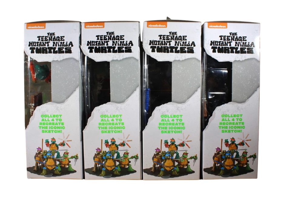 Playmates TMNT Teenage Mutant Ninja Turtles Original Sketch 40th Set Lot Figures - Image 4 of 4