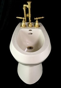 Porcelain Kohler Bidet with Gold Plated Hardware