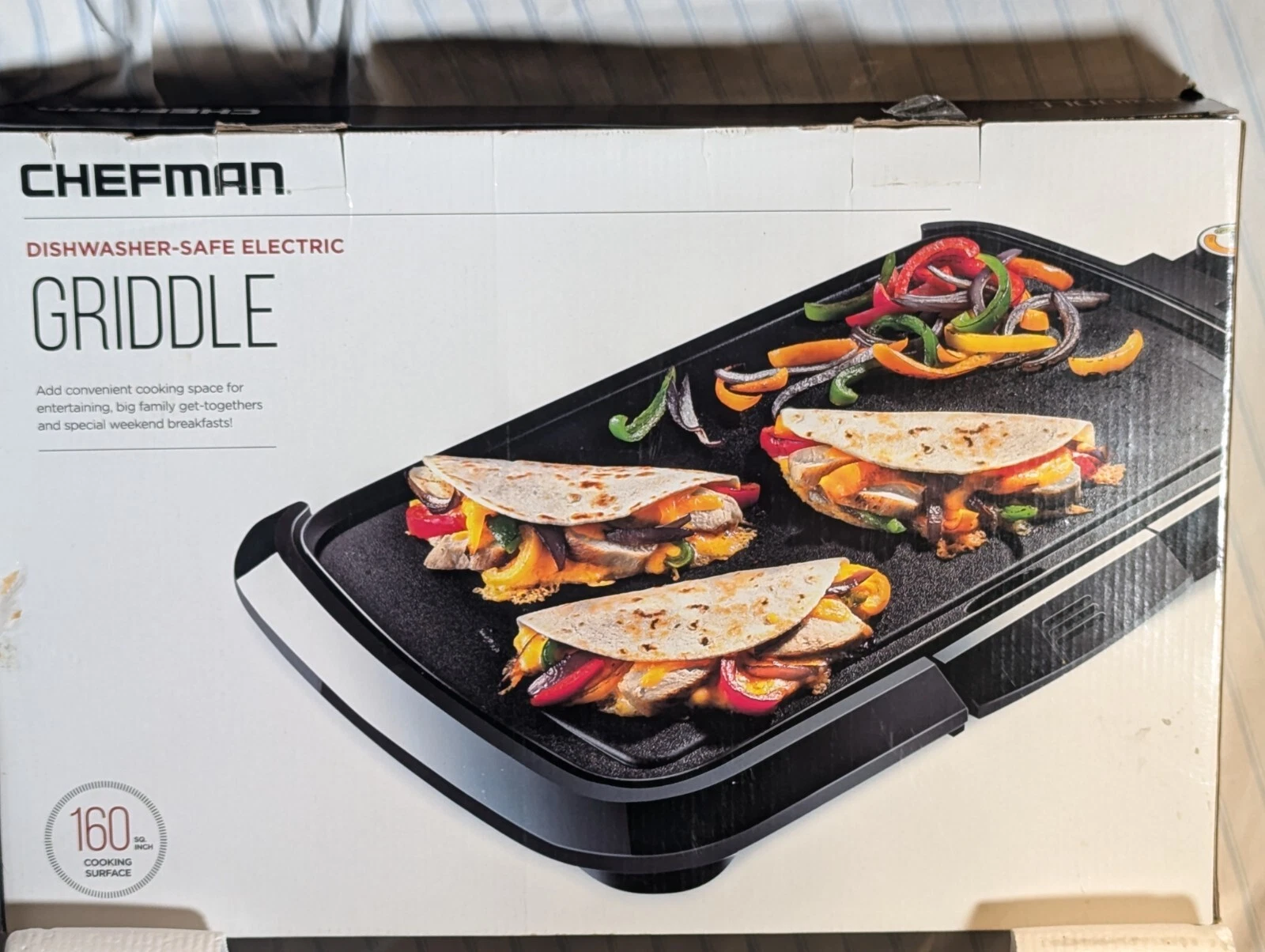 Chef Man Electric Griddle 11"×18" Special Breakfast With Family New With Cutlery