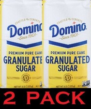 2x Domino Premium Pure Cane Granulated Sugar 64 oz / 4 Lb Bag - 2 PACK