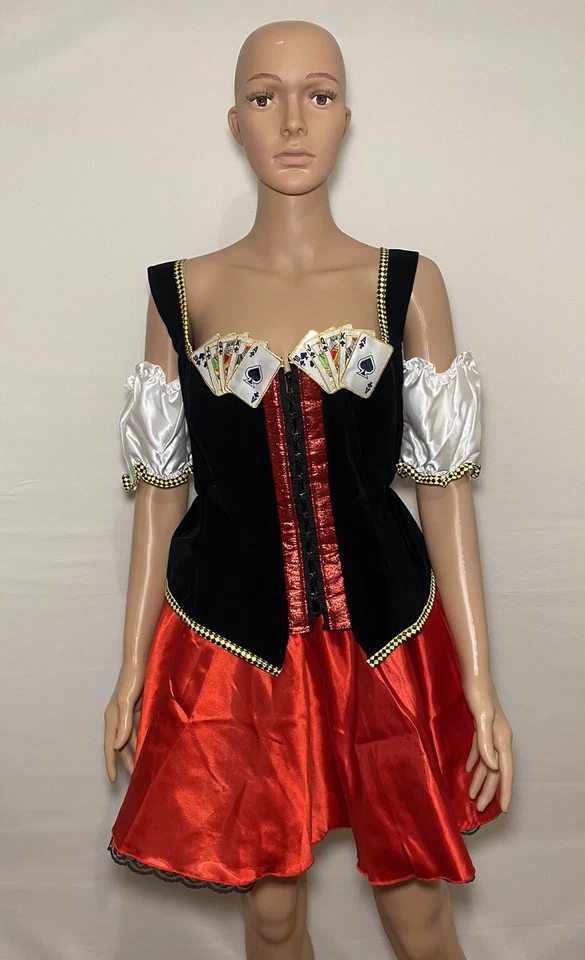 Womens Winning Pair Vegas Casino Poker Mistress Sexy Adult Costume Size XS -S - Image 2 of 4