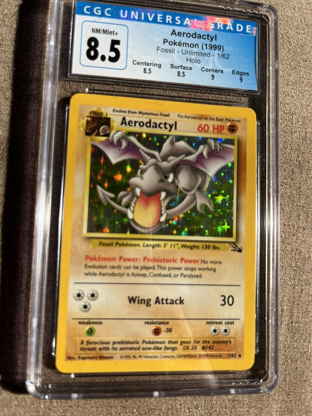 Pokemon Card : Aerodactyl Fossil 1/62 GCG 9.5 Gem Mint for Sale in