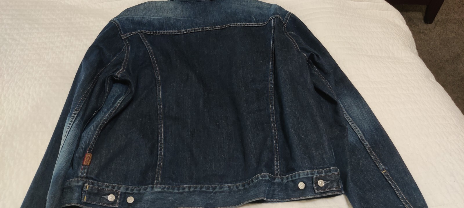 NWOT Men&rsquo;s 7 For All Mankind Dark Rinse U.S Made Denim Jean Jacket Size XL. 