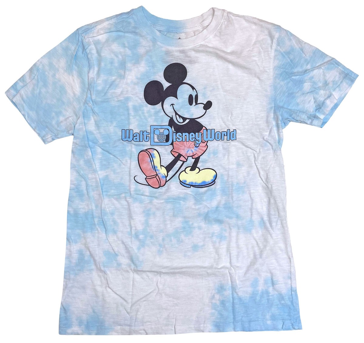 Disney Mickey Mouse Walt Disney World Men's Light Blue Tie Dye T