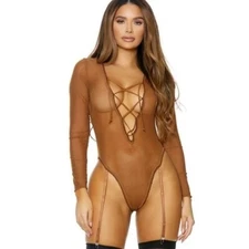 Forplay Bare it all Gartered Teddy NEW‎ $39