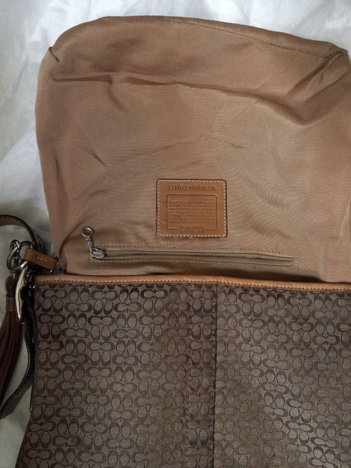 COACH Canvas Leather Crossbody Purse Shoulder Bag F1… Gem