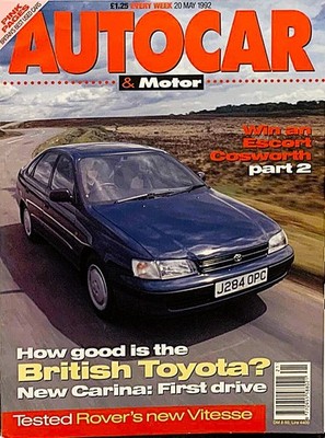 AUTOCAR MAGAZINE 20-MAY-92 - Rover 800 Vitesse, Golf VR6, BMW 318iS E36, Carina
