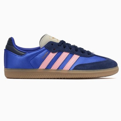 韓国　 Samba ライトブルー ピンク スニーカー Adidas Originals Samba OG Women's Athletic Shoe Satin Gum Sneaker