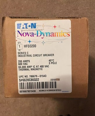 1PC New For Eaton HFD3200 3P 200A 600V 65kAIC Circuit Breaker Fast delivery