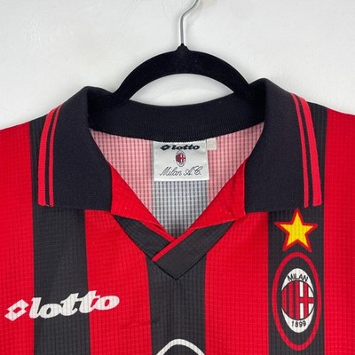 AC Milan 1997/1998 Lotto Vintage Home Football Shirt Soccer Jersey