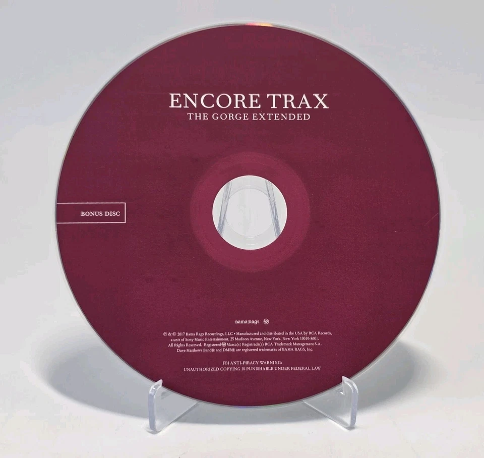 Dave Matthews Band CD Encore Trax The Gorge Bonus Disc 2017 Limited Edition Foto 3 de 3