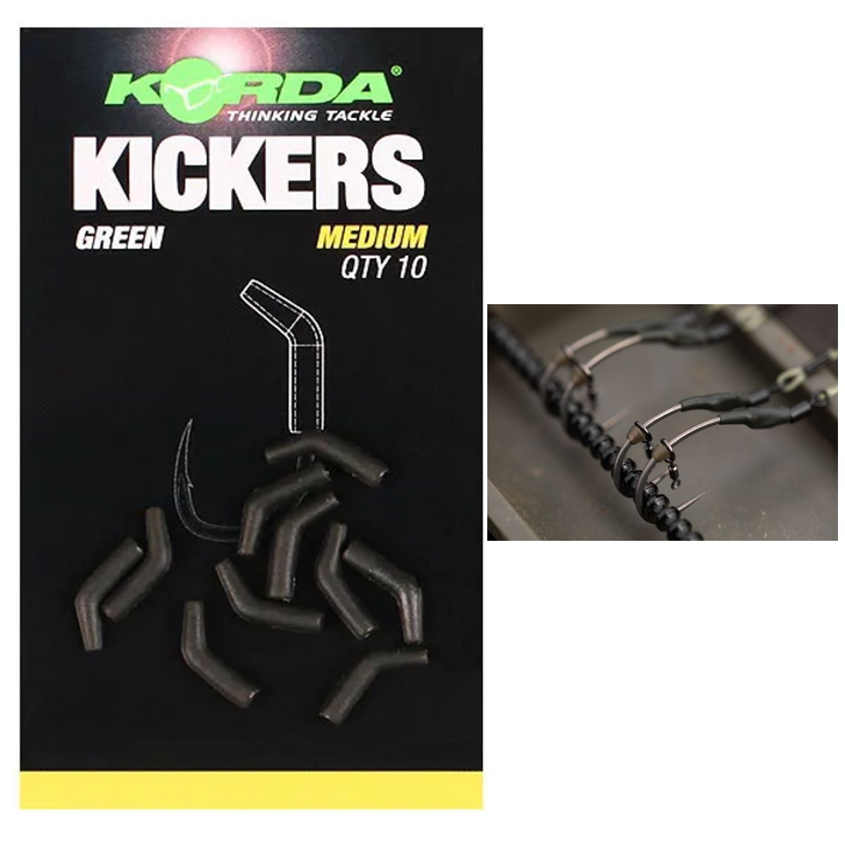 Korda Kickers Medium Green Carp Fishing Rig Making 10pk