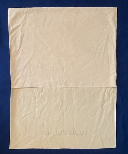 Louis Vuitton Busta Pieghevole Beige Sacchetto Antipolvere Grande 18” x 13,5” Logo Scritto - Foto 5 di 6