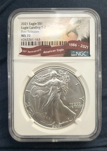 2021 W Eagle S$1 Silver Eagle Landing T-2 NGC MS70