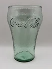 Large Vintage Coca Cola 32 Oz Green Pebbled Glass Cup - Soda Huge