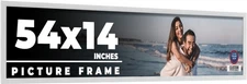 54x14 Frame White Real Wood Picture Frame Width 0.75 inches | Interior Frame Dep