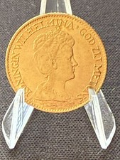 Moneda 10 Gulden Oro Wilhelmina Año 1917