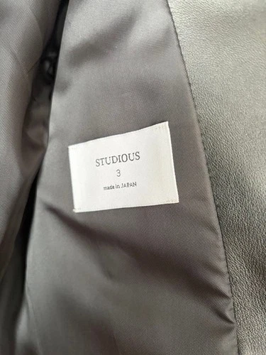 STUDIOUS Double Riders Jacket Black Lamb Leather Size 3 Made in Japan image 8