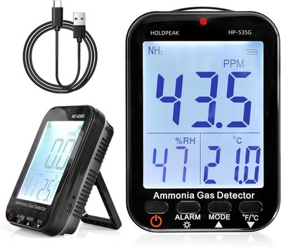 Ammonia Gas Detector Air Quality Meter Monitor Indoor NH3 Gas 0~100 PPM w/ Alarm