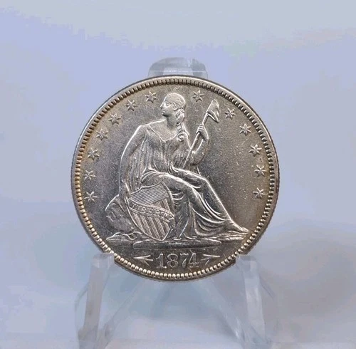 1874 Arrows Seated Liberty Half Dollar AU Details