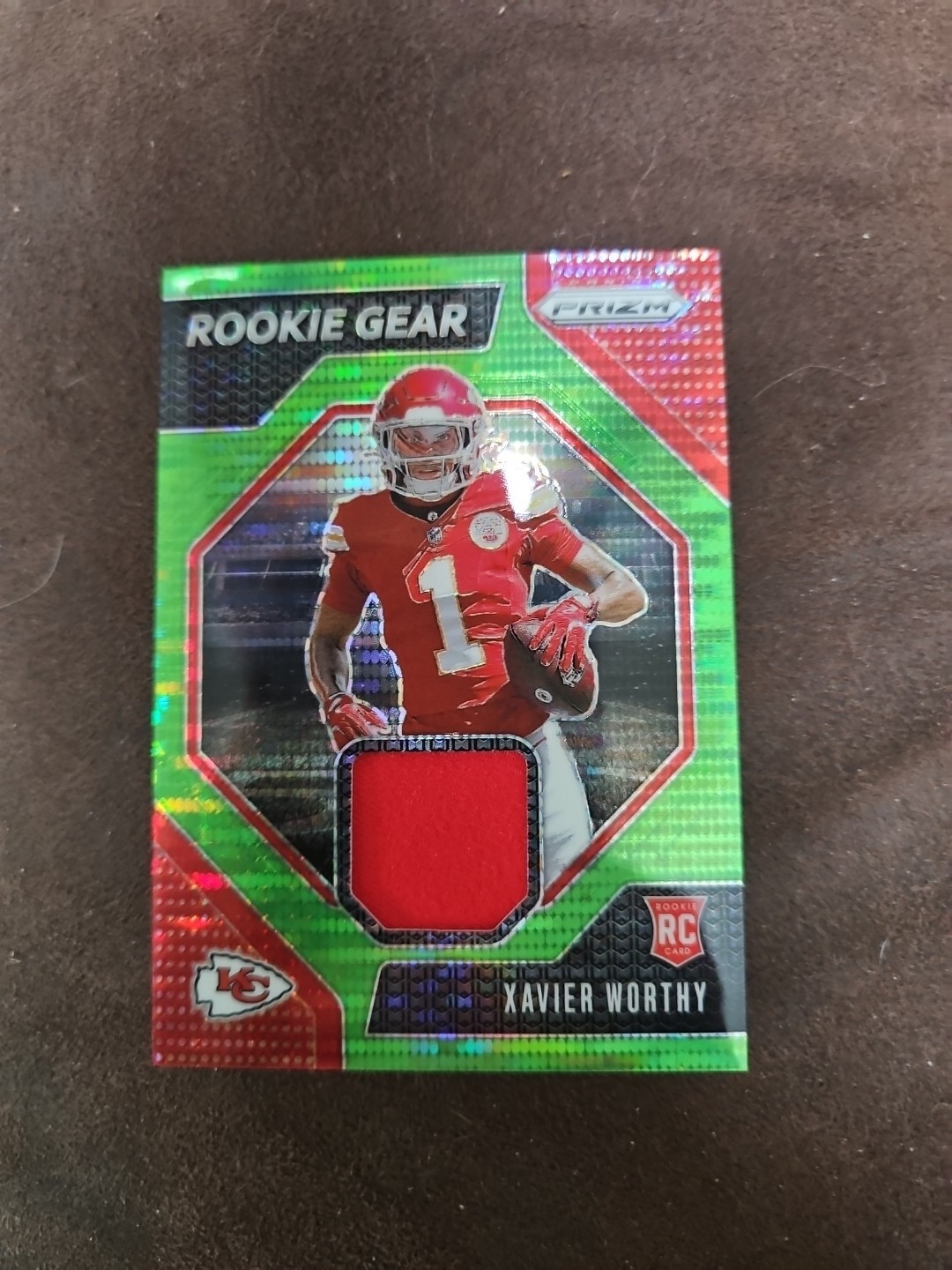 2024 Panini Prizm - Rookie Gear Xavier Worthy #RG-XWY Neon Green Pulsar Prizm...