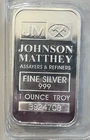 Johnson Matthey 1 oz .999 Fine Silver Bar w/Serial Number SEALED