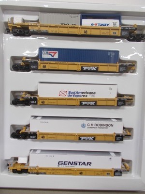 WALTHERS ~ TTX - NEW IMAGE 305' THRALL 5-UNIT ARTICULATED STACK CARS~HO SCALE