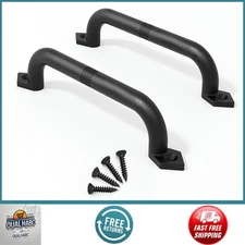 2PCS 10" Barn Door Pull Handles Rustic Black Cast Iron Gate Grab Easy InstallA