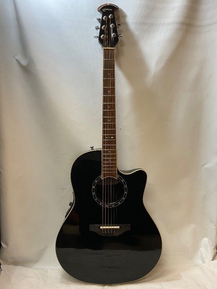 Electric Acoustic Guitar Ovation 1771AX Standard Balladeer Black Korea & Case