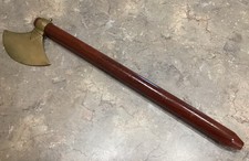DECORATIVE VIKING/MEDIEVAL BATTLE AX WOOD HANDLE