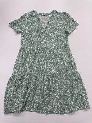 Only Life Midikleid grün Blumen A-Linie S Freizeit Frühling