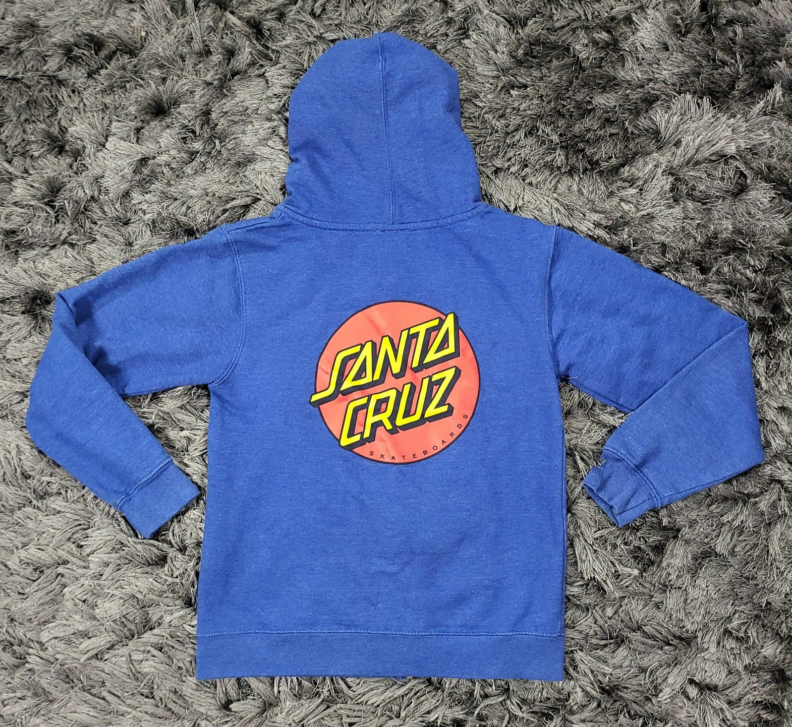 Hoodie Youth Medium Blue Full Zip Sweatshirt Dot Logo