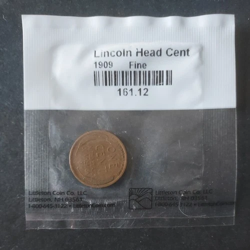 1909 Lincoln Wheat Penny FINE - Free Shipping Circulated
