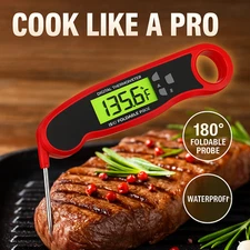 Digital Meat Thermometer Instant Read Waterproof Probe Grill BBQ Kitchen Tool